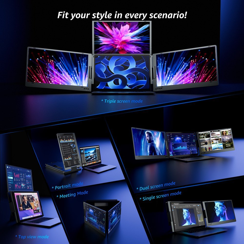 Triple écran moniteur laptop