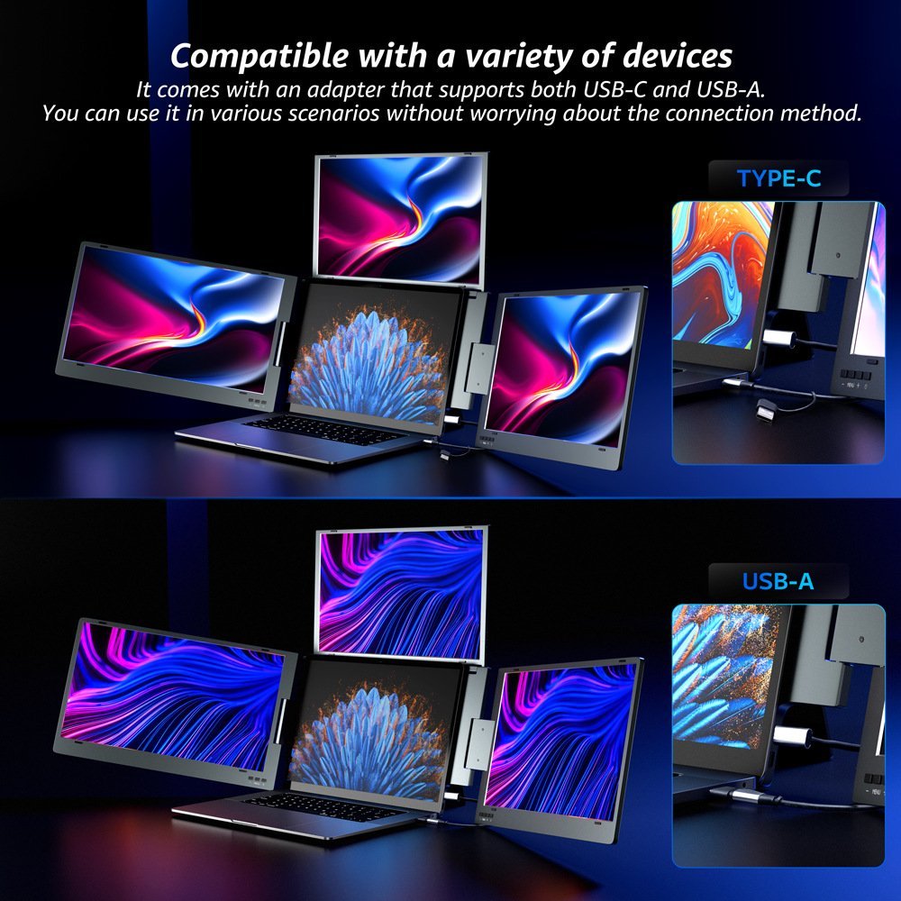 Triple écran moniteur laptop